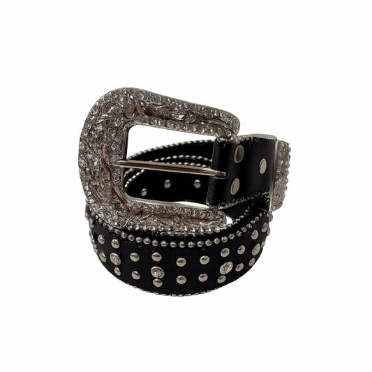 RHINESTONE BELT - BLACK