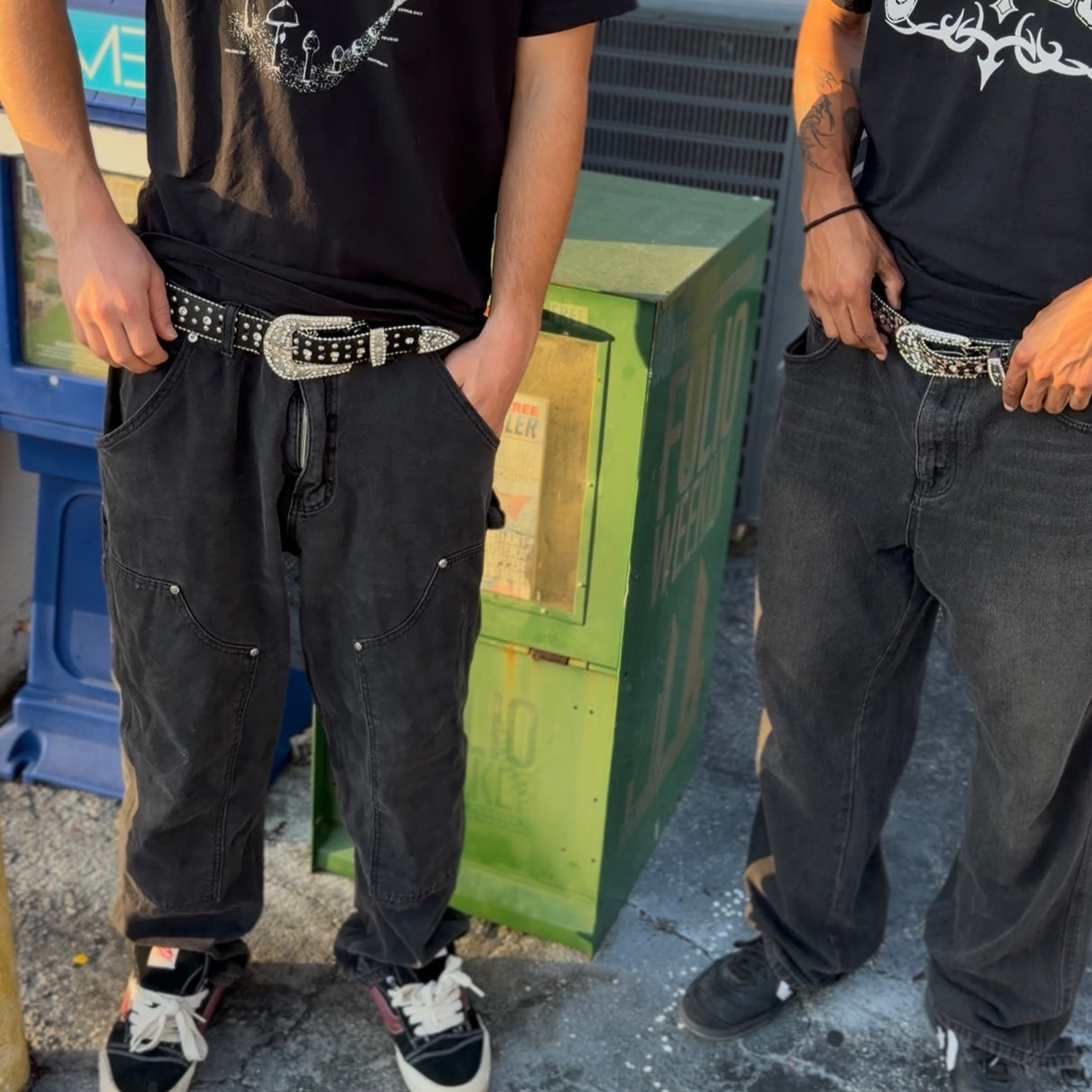 RHINESTONE BELT - BLACK